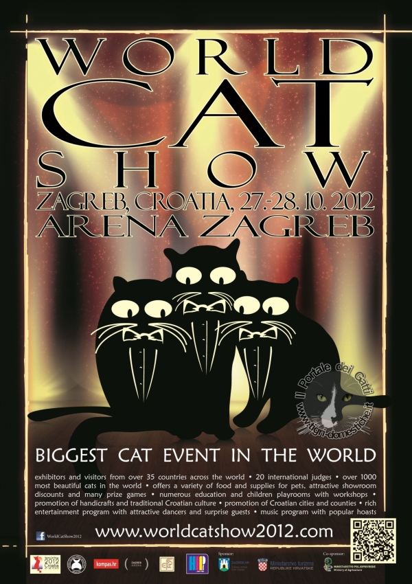 Poster World Cat Show 2012 Zagreb, Croatia. 27 e 28 ottobre 2012.