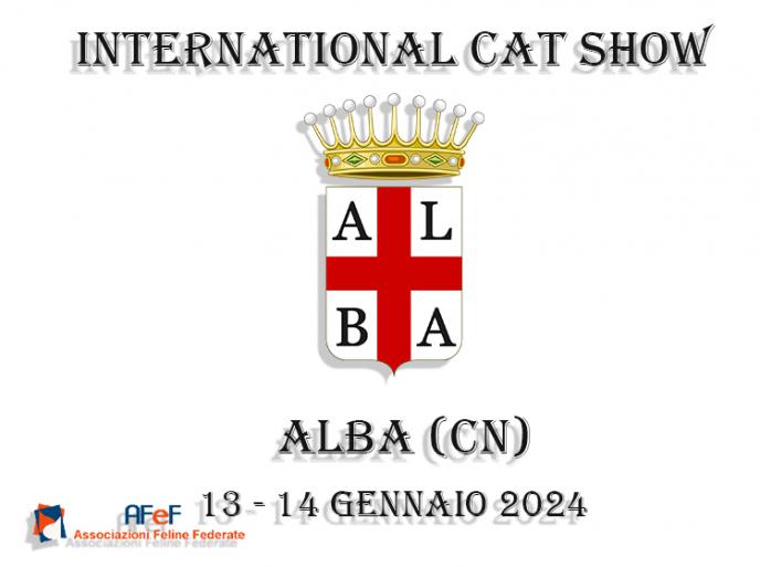 13 e 14 gennaio 2024 International Cat Show AFeF - Alba