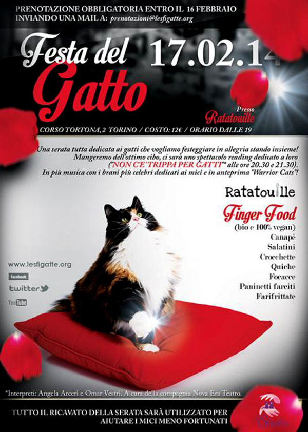 17 febbraio 2014 Festa del Gatto Le Sfigatte Torino locandina